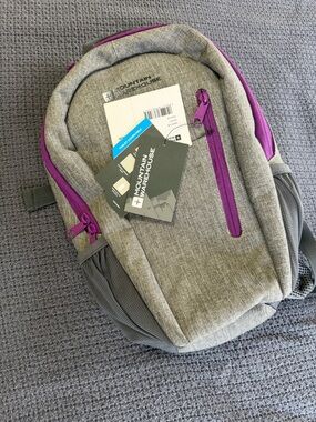 Mountain Warehouse Grey Backpack with Purple Accents